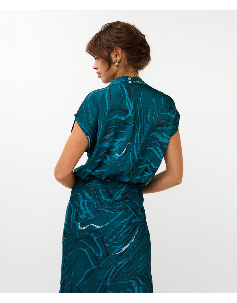TEAL PATTERNED TOP