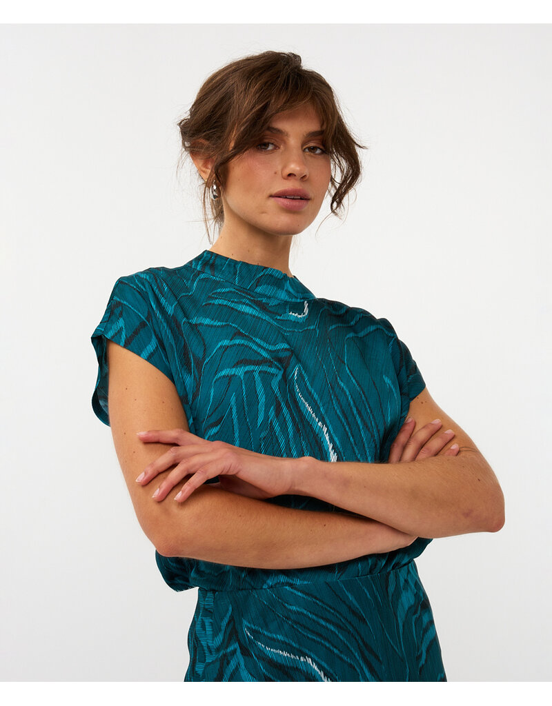 TEAL PATTERNED TOP