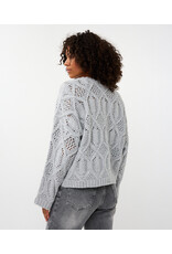 GREY BOXY CABLES SWEATER