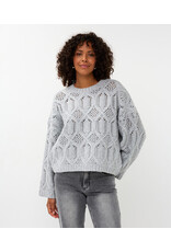 GREY BOXY CABLES SWEATER