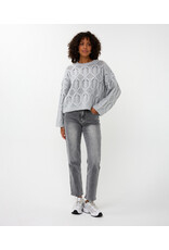 GREY BOXY CABLES SWEATER