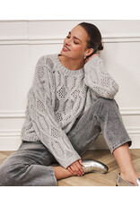 GREY BOXY CABLES SWEATER
