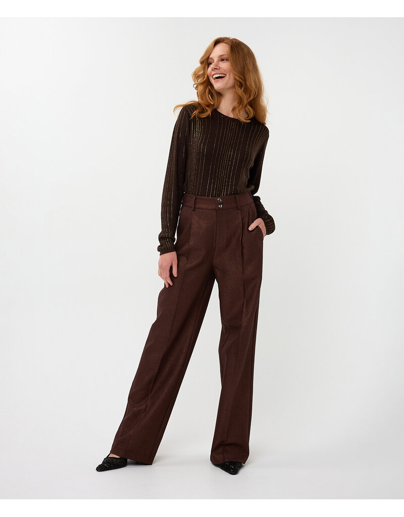 SWEATER BROWN w/CRYSTAL ACCENTS