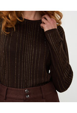 SWEATER BROWN w/CRYSTAL ACCENTS