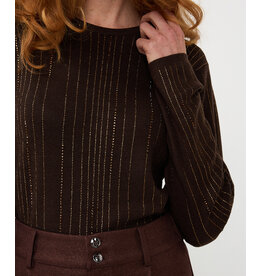 SWEATER BROWN w/CRYSTAL ACCENTS