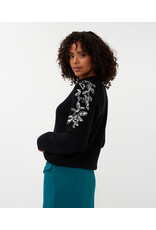 BLACK SWEATER w/SHOULDER SEQUENCE
