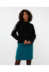 BLACK SWEATER w/SHOULDER SEQUENCE