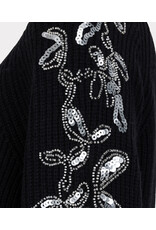 BLACK SWEATER w/SHOULDER SEQUENCE