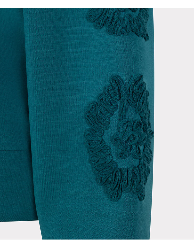 TEAL MODAL SWEATSHIRT w/EMBROIDERY