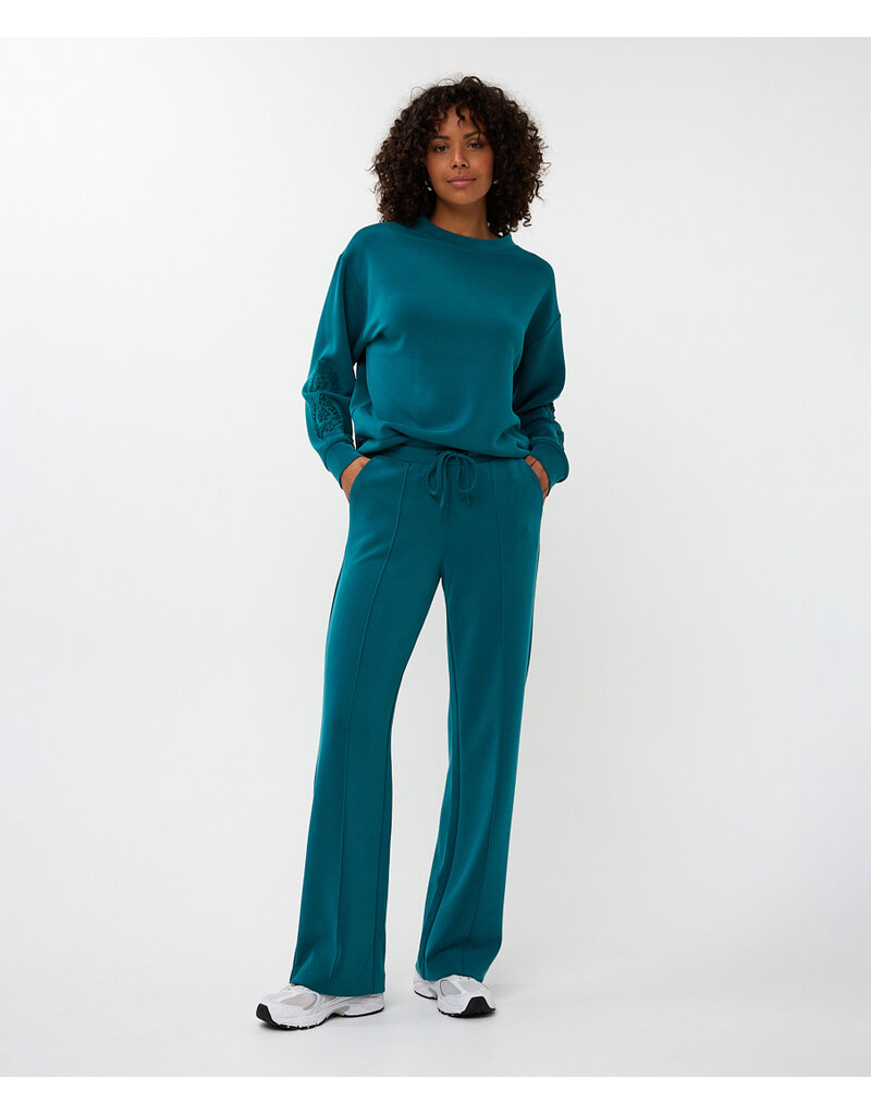 TEAL MODAL SWEATSHIRT w/EMBROIDERY