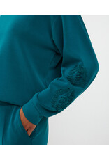 TEAL MODAL SWEATSHIRT w/EMBROIDERY