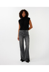 TOP w/GATHERED FRONT BLACK