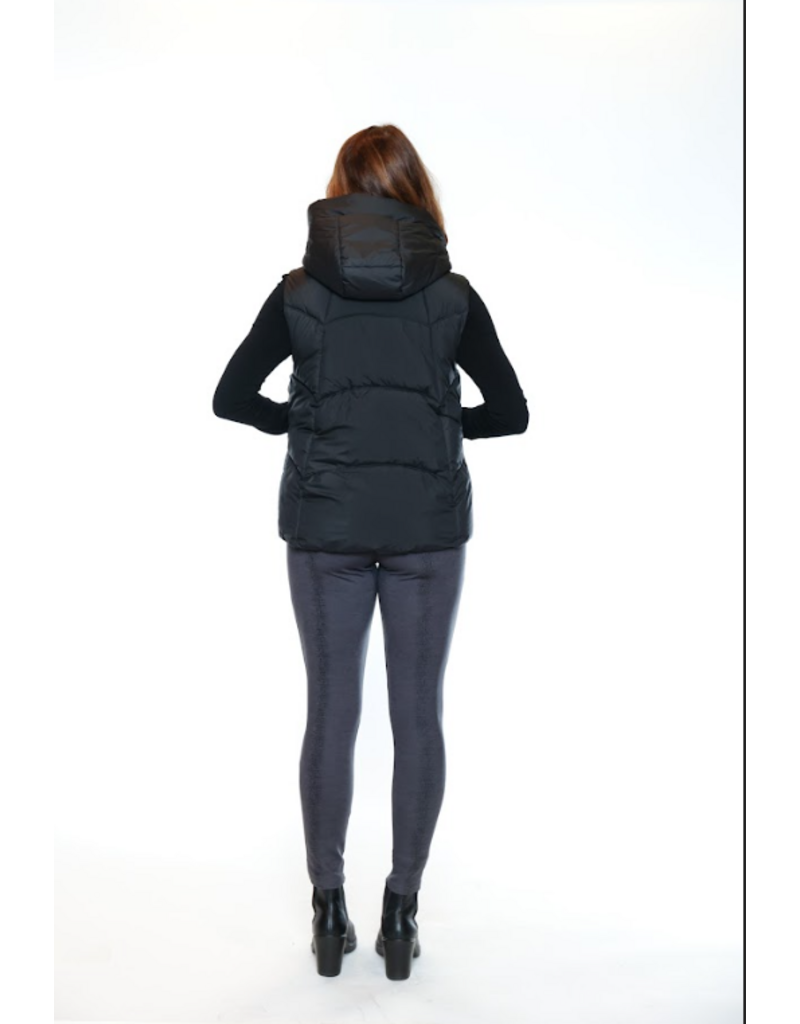 SHORT PUFFER VEST w/HOOD