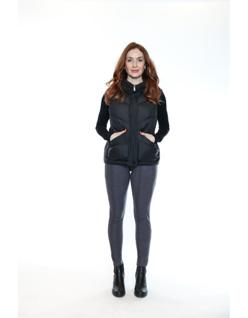 SHORT PUFFER VEST w/HOOD