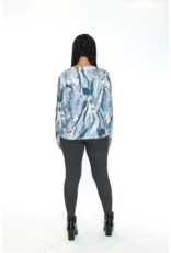 PRINTED BLUE ABSTRACT  SWEATER