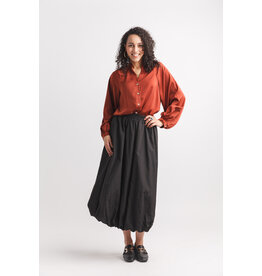 SATIN BUTTON FRONT BLOUSE