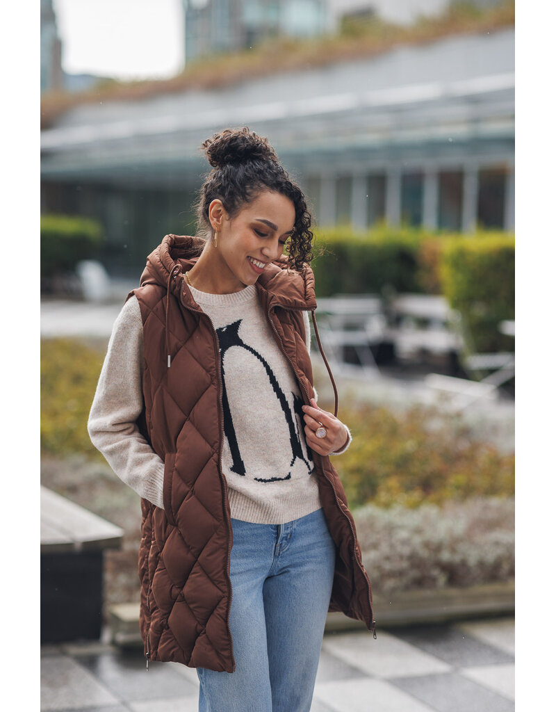 PUFFER VEST - HOODED & SIDE ZIP