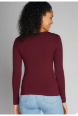 C'EST MOI V NECK NECK RIB SEAMLESS TOP - ONE SIZE