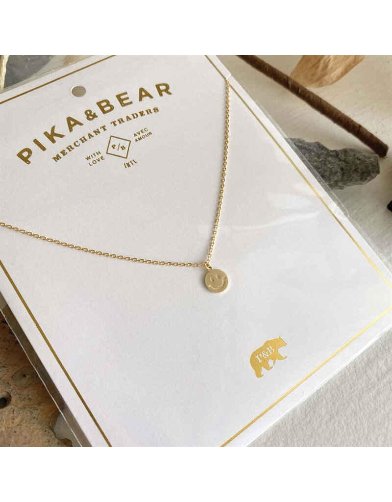 PIKA & BEAR HAVE A NICE DAY NECKLACE- GOLD