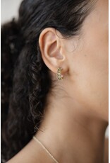 GLEE CHARA HOOP EARRINGS - GOLD/GREEN