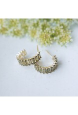GLEE CHARA HOOP EARRINGS - GOLD/GREEN