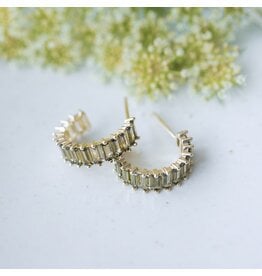GLEE CHARA HOOP EARRINGS - GOLD/GREEN