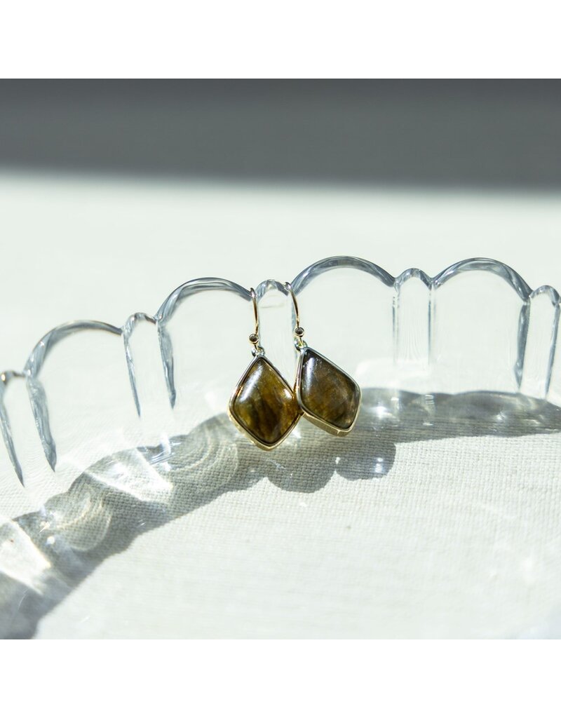 GLEE EVORA  EARRINGS - GOLD/LABRADORITE