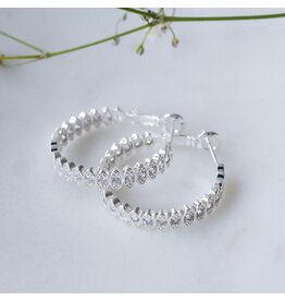 GLEE FRONT CENTRE HOOPS - SILVER CLEAR