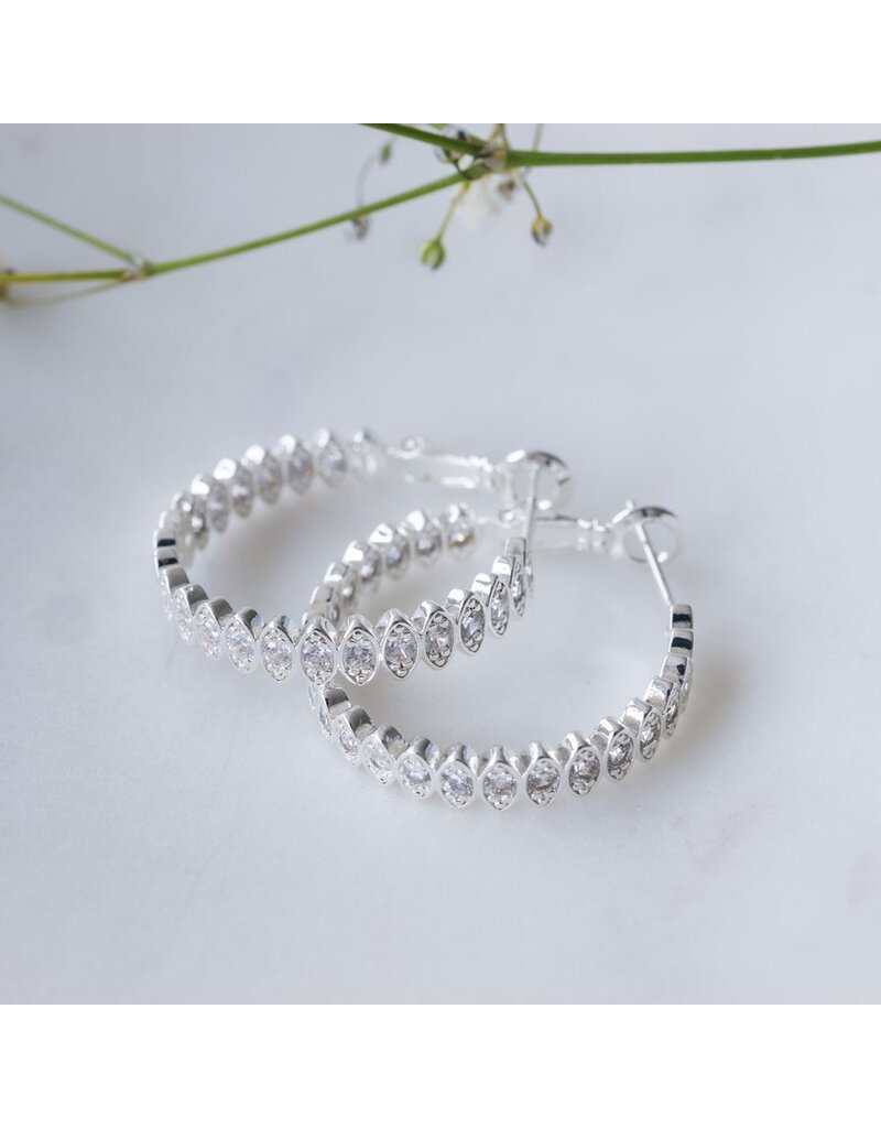 GLEE FRONT CENTRE HOOPS - SILVER CLEAR