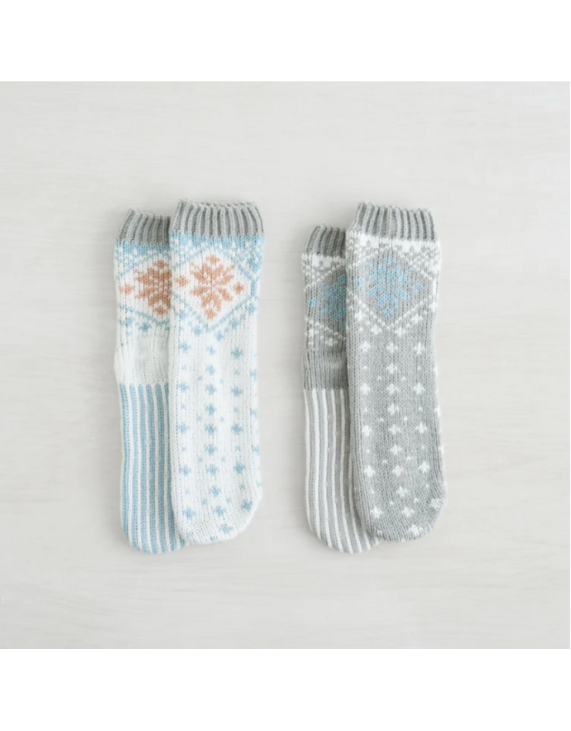 SNOWFALL SLIPPER SOCKS - 2PK