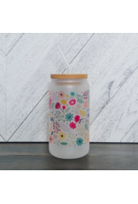 FROSTED GLASS JAR w/BAMBOO LID