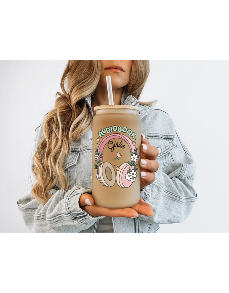 FROSTED GLASS JAR w/BAMBOO LID