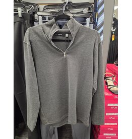 MENS  ¾ ZIP TOP BLACK MELANGE