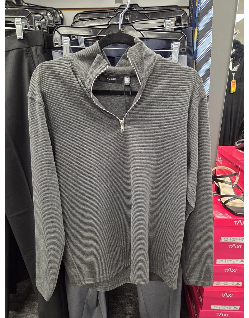 MENS  ¾ ZIP TOP BLACK MELANGE