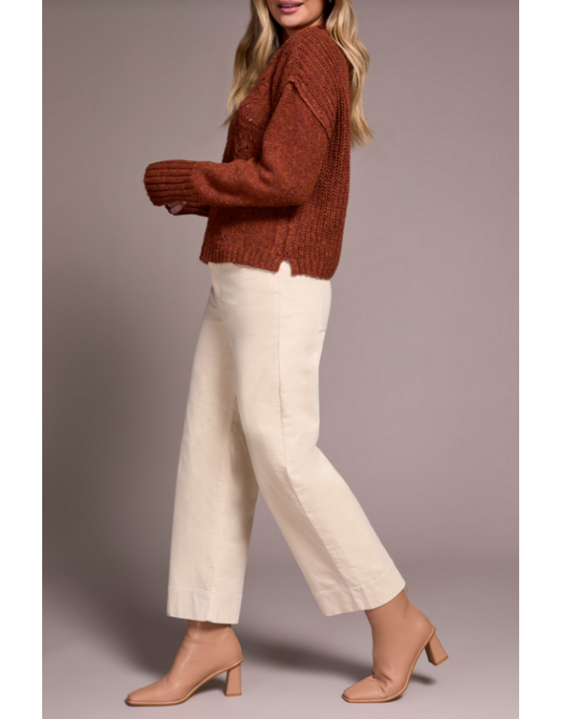 TRIBAL CREW NECK SWEATER ORANGE SPICE