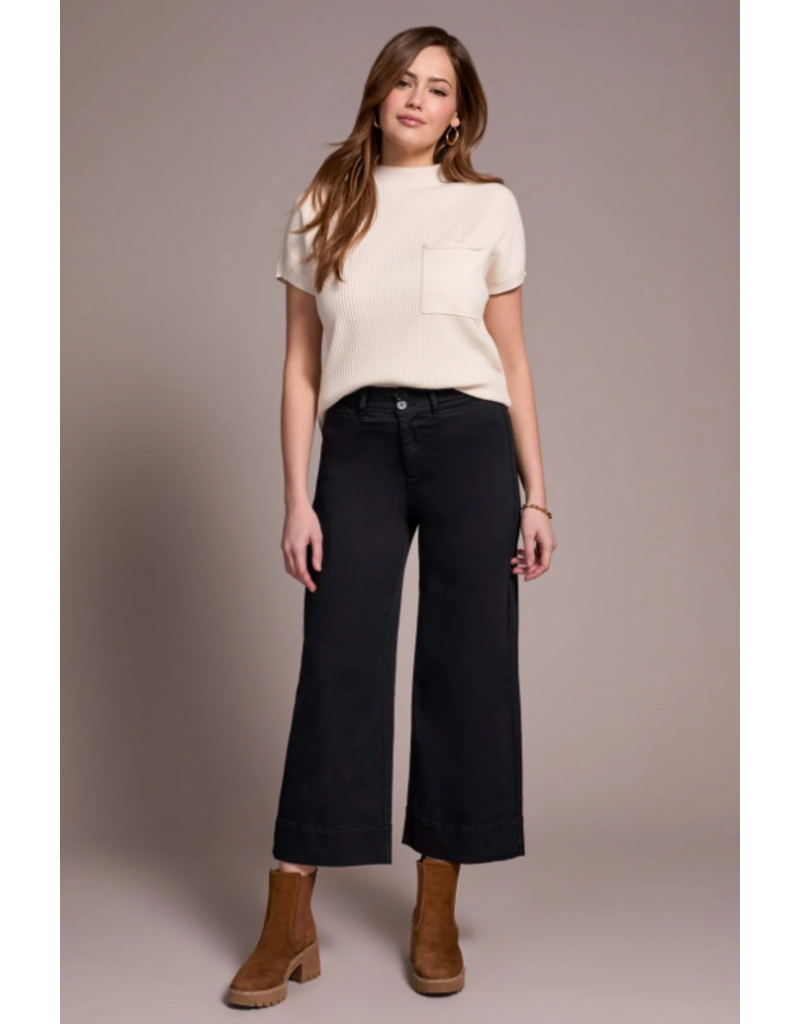 TRIBAL HIGH RISE PALAZZO JEAN - COTTON BLEND