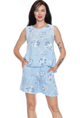 LINEN TANK AND SHORT SET L.BLUE