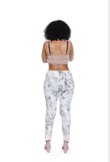 FLORAL DESIGN PRINTED PANTS WHITE