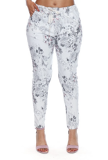 FLORAL DESIGN PRINTED PANTS WHITE