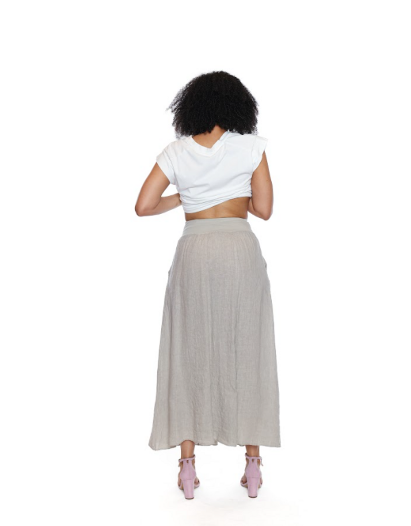 LINEN SKIRT W. ELASTIC WAIST