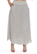 LINEN SKIRT W. ELASTIC WAIST