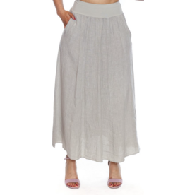 LINEN SKIRT W. ELASTIC WAIST