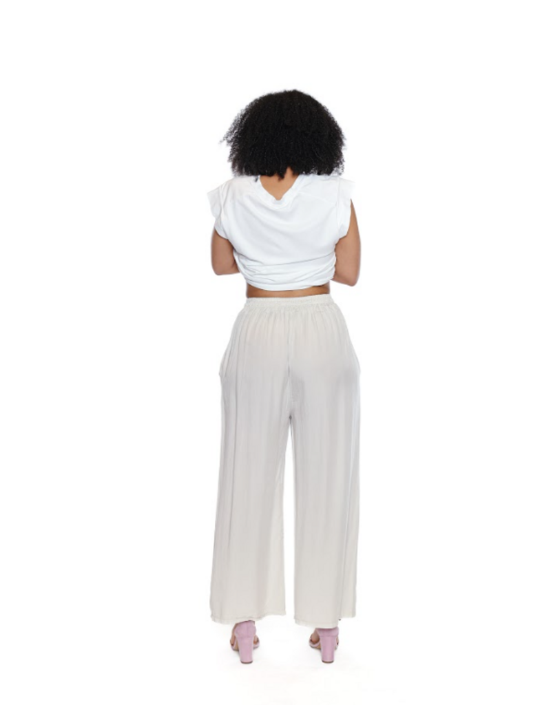 WIDE LEG PANTS W. ELASTIC WAIST