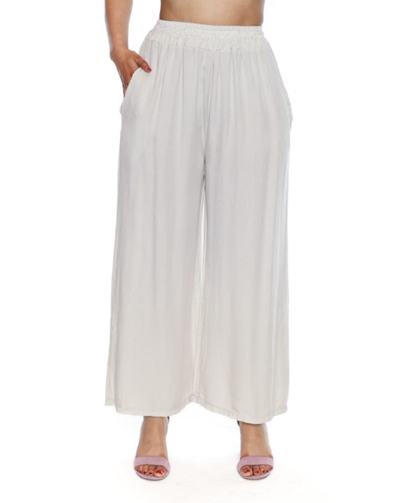 WIDE LEG PANTS W. ELASTIC WAIST
