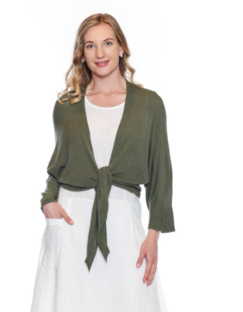MODAL KNIT TIE FRONT CARDIGAN