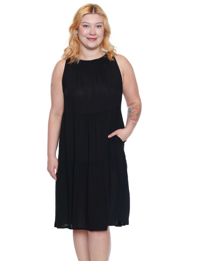 TIERED DRESS BLACK