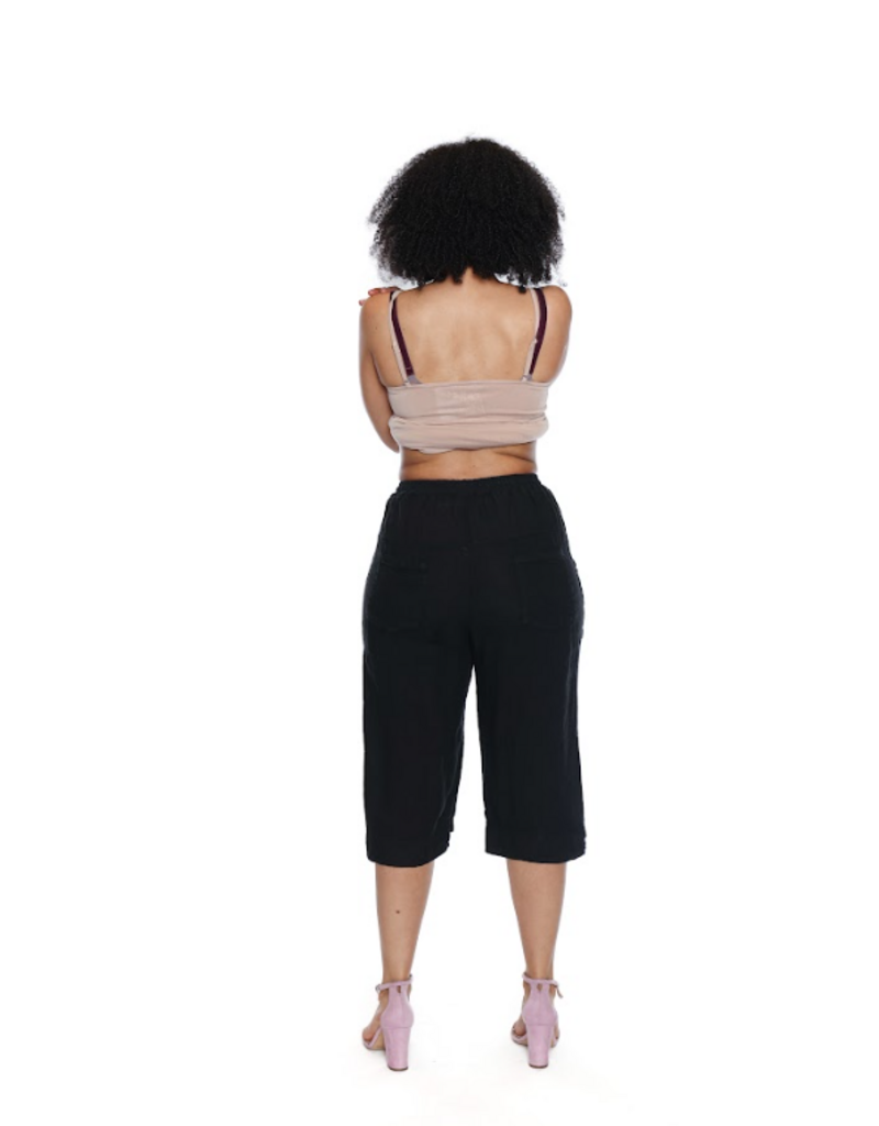 LINEN CAPRI W. ELASTIC WAIST