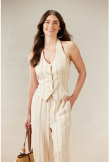 TRIBAL BUTTON FRONT HALTER TOP - DRIFTWOOD