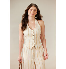 TRIBAL DRAWSTRING WIDE LEG PANT - DRIFTWOOD