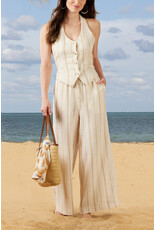 TRIBAL DRAWSTRING WIDE LEG PANT - DRIFTWOOD